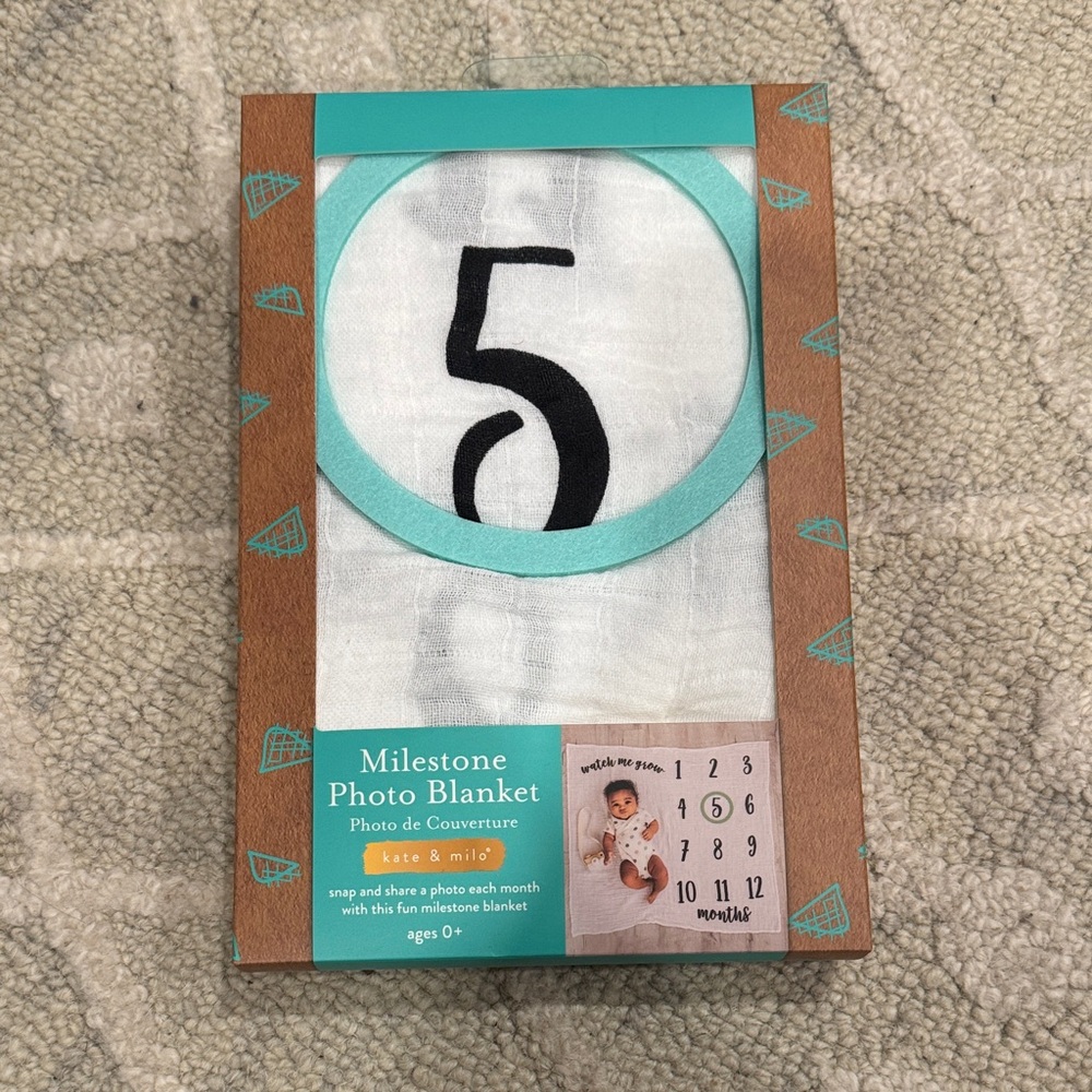 Kate & Milo Milestone Photo Blanket - White